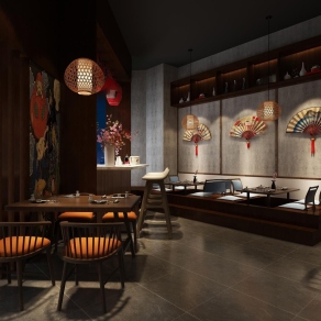 日式日韩餐厅3D模型下载